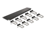Delock 19″ Kabelmanagement Rangierpanel mit 10 Metallbügel 2 HE schwarz