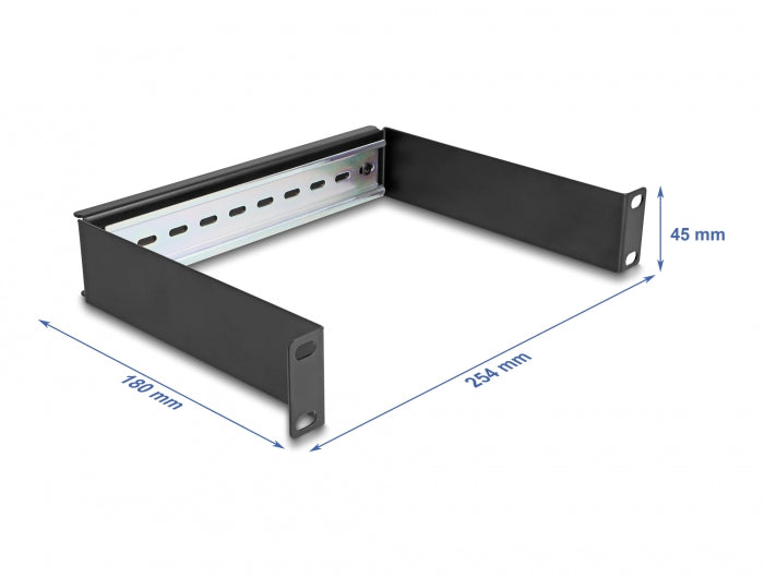 Delock 10″ Hutschienenpanel 1 HE schwarz