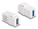 Delock Keystone Modul USB 5 Gbps A Buchse zu USB 5 Gbps A Buchse weiß (1:1)