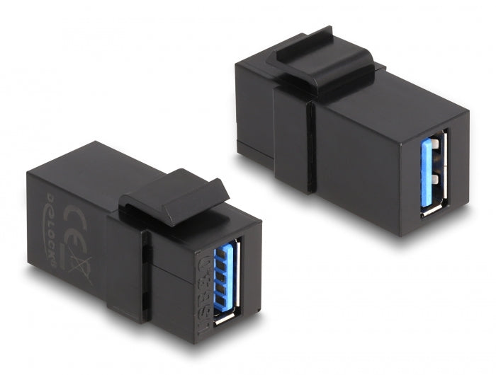 Delock Keystone Modul USB 5 Gbps A Buchse zu USB 5 Gbps A Buchse schwarz (1:1)