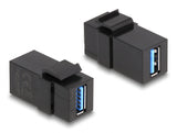 Delock Keystone Modul USB 5 Gbps A Buchse zu USB 5 Gbps A Buchse schwarz (1:1)