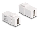 Delock Keystone Modul USB 2.0 A Buchse zu USB 2.0 A Buchse weiß