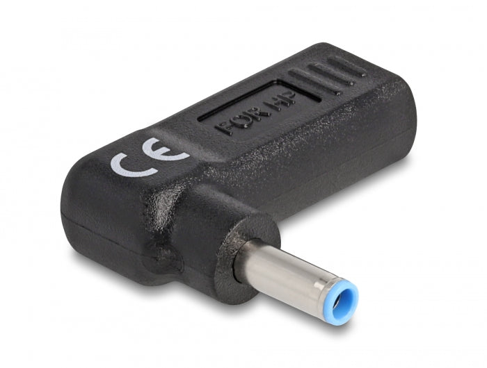 Delock Adapter für Notebook Ladekabel USB Type-C™ Buchse zu HP 4,5 x 3,0 mm Stecker 90° gewinkelt