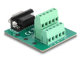 Delock D-Sub 9 Pin Stecker zu Terminalblock für Hutschiene