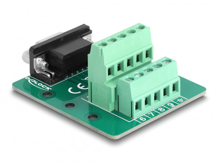 Delock D-Sub 9 Pin Buchse zu Terminalblock für Hutschiene