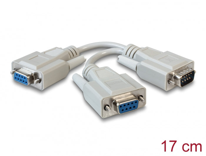 Delock Adapter Seriell D-Sub9 Stecker > 2 x Buchse 17 cm