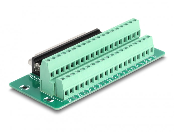 Delock D-Sub 37 Pin Buchse zu Terminalblock für Hutschiene