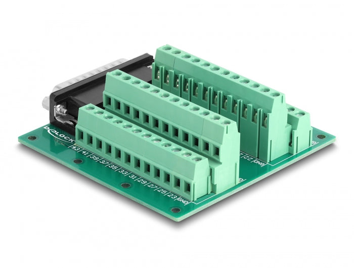 Delock D-Sub HD 44 Pin Stecker zu Terminalblock für Hutschiene