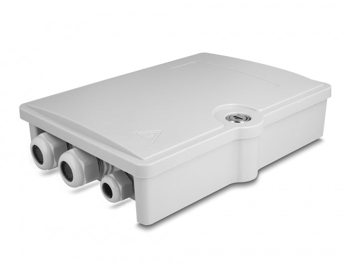 Delock LWL Verteilerbox für Innen- und Außenbereich IP55 wasserfest abschließbar 6 Port grau