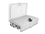 Delock LWL Verteilerbox für Innen- und Außenbereich IP55 wasserfest abschließbar 6 Port grau
