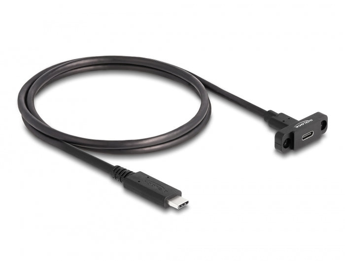 Delock SuperSpeed USB 10 Gbps (USB 3.2 Gen 2) Kabel USB Type-C™ Stecker zu Buchse 1 m zum Einbau schwarz