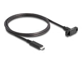 Delock SuperSpeed USB 10 Gbps (USB 3.2 Gen 2) Kabel USB Type-C™ Stecker zu Buchse 1 m zum Einbau schwarz