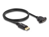 Delock DisplayPort 1.4 Kabel 8K 30 Hz Stecker zu Buchse 1 m zum Einbau schwarz