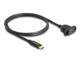 Delock SuperSpeed USB 10 Gbps (USB 3.2 Gen 2) Kabel USB Type-C™ Stecker zu USB Typ-A Buchse 1 m zum Einbau schwarz