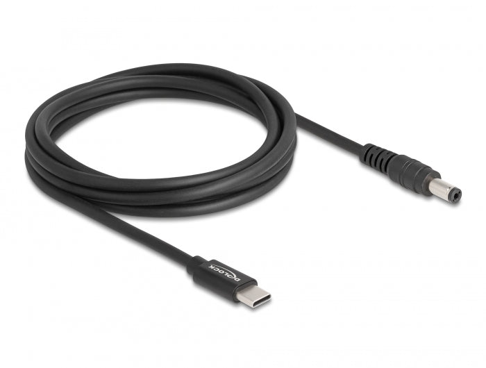 Delock Notebook Ladekabel USB Type-C™ Stecker zu 5,5 x 2,1 mm Stecker