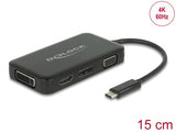 Delock Adapter USB Type-C™ Stecker > VGA / HDMI / DVI / DisplayPort Buchse schwarz