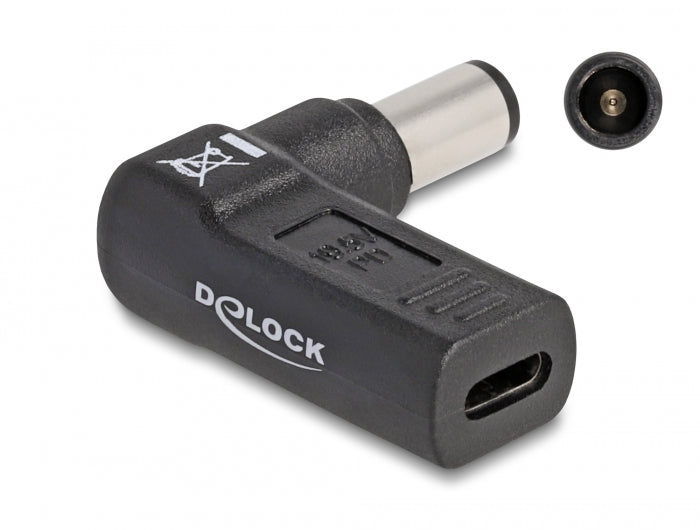 Delock Adapter für Notebook Ladekabel USB Type-C™ Buchse zu Dell 7,4 x 5,0 mm Stecker 90° gewinkelt