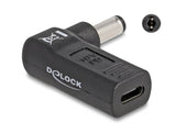 Delock Adapter für Notebook Ladekabel USB Type-C™ Buchse zu 5,5 x 2,1 mm Stecker 90° gewinkelt