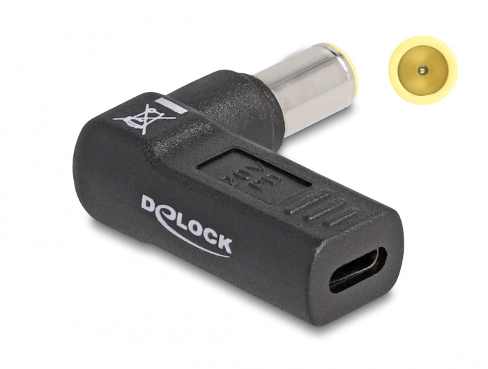 Delock Adapter für Notebook Ladekabel USB Type-C™ Buchse zu IBM 7,9 x 5,5 mm Stecker 90° gewinkelt