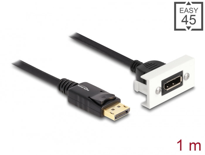 Delock Easy 45 DisplayPort 8K 30 Hz Modul mit Kabelpeitsche, 22,5 x 45 mm