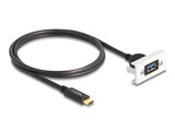 Delock Easy 45 Modul SuperSpeed USB 10 Gbps (USB 3.2 Gen 2) USB Typ-A Buchse zu USB Type-C™ Stecker mit Kabelpeitsche, 22,5 x 45 mm