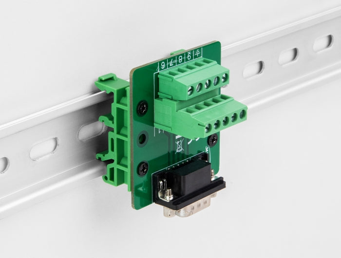 Delock D-Sub 9 Pin Stecker zu Terminalblock für Hutschiene