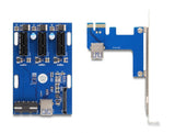 Delock Riser Karte PCI Express x1 zu 3 x PCIe x1 mit 50 cm USB Kabel