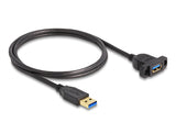 Delock SuperSpeed USB 5 Gbps (USB 3.2 Gen 1) Kabel USB Typ-A Stecker zu Buchse 1 m zum Einbau schwarz