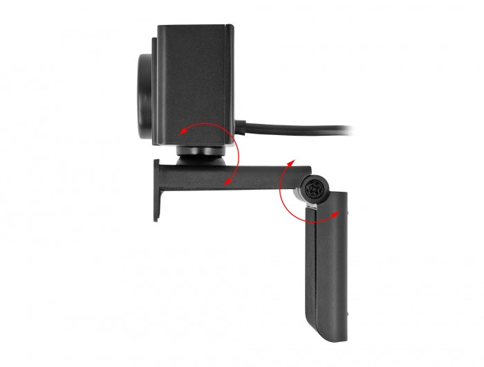 Delock USB UHD Webcam mit Mikrofon 4K 30 Hz 110° Blickwinkel und Stativ