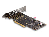 Delock PCI Express x8 Karte zu 2 x intern NVMe M.2 Key M - Bifurcation - Low Profile Formfaktor