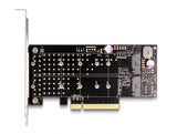 Delock PCI Express x8 Karte zu 2 x intern NVMe M.2 Key M - Bifurcation - Low Profile Formfaktor