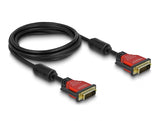 Delock Kabel DVI 24+1 Stecker > DVI 24+1 Stecker 2 m rot Metall
