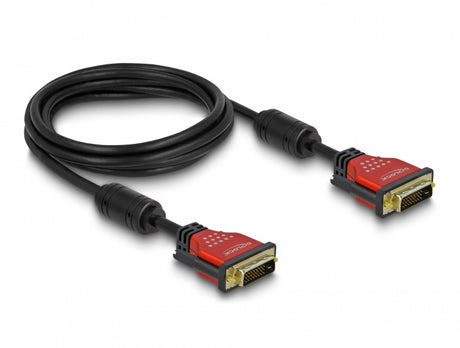 Delock Kabel DVI 24+1 Stecker > DVI 24+1 Stecker 2 m rot Metall - Ansicht 2
