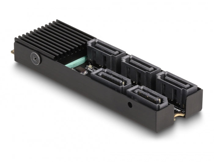 Delock Konverter M.2 2280 Key B+M Stecker zu 5 x SATA mit Kühlkörper