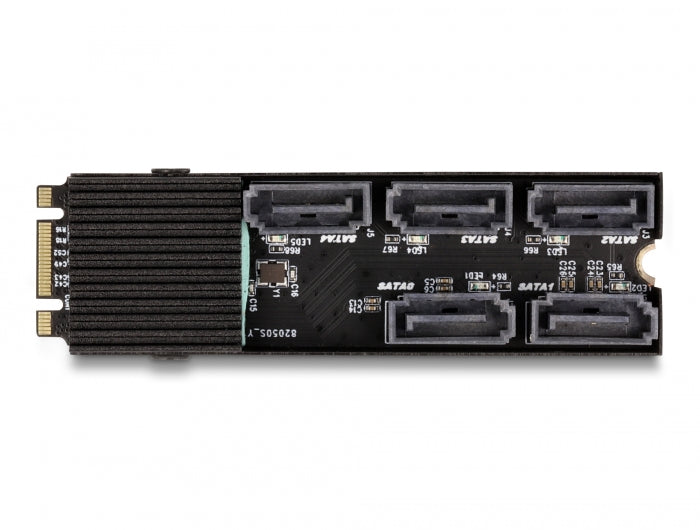 Delock Konverter M.2 2280 Key B+M Stecker zu 5 x SATA mit Kühlkörper