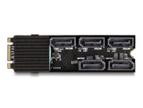 Delock Konverter M.2 2280 Key B+M Stecker zu 5 x SATA mit Kühlkörper