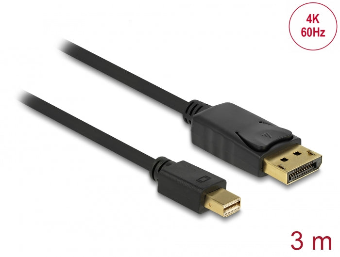 Delock Kabel Mini DisplayPort 1.2 Stecker > DisplayPort Stecker 4K 60 Hz 3,0 m
