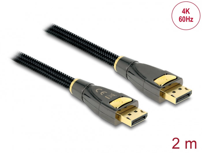 Delock Kabel DisplayPort 1.2 Stecker > DisplayPort Stecker 4K 60 Hz 2 m Premium