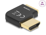 Delock HDMI Adapter Stecker zu Buchse 90° rechts gewinkelt 8K 60 Hz Metall