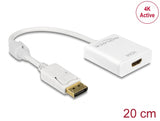 Delock Adapter DisplayPort 1.2 Stecker > HDMI Buchse 4K Aktiv weiß