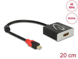 Delock Adapter mini DisplayPort 1.2 Stecker > HDMI Buchse 4K 60 Hz Aktiv