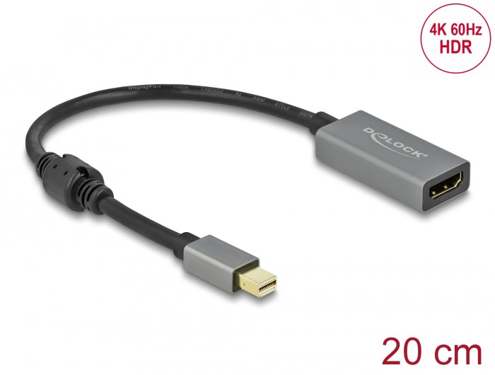 Delock Aktiver mini DisplayPort 1.4 zu HDMI Adapter 4K 60 Hz (HDR)