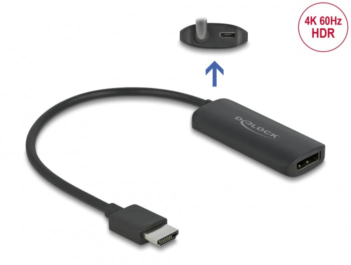 Delock Adapter HDMI-A Stecker zu DisplayPort Buchse 4K 60 Hz