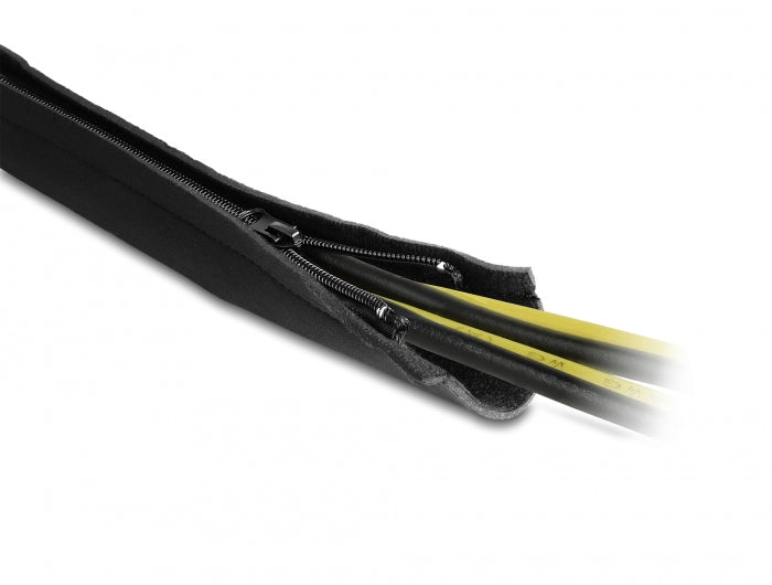 Delock Kabelschlauch Neopren flexibel mit Reißverschluss 3 m x 100 mm schwarz