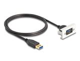 Delock Easy 45 Modul USB 5 Gbps Typ-A Buchse zu USB Typ-A Stecker mit Kabelpeitsche, 22,5 x 45 mm