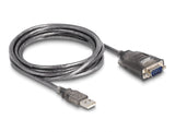 Delock Adapter USB 2.0 Typ-A zu 1 x Seriell RS-232 D-Sub 9 Pin Stecker mit Muttern mit 3 x LED 3 m