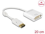 Delock Adapter DisplayPort 1.2 Stecker > DVI Buchse 4K Passiv weiß