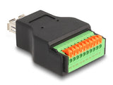 Delock USB 3.2 Gen 1 Typ-A Buchse zu Terminalblock Adapter mit Drucktaster