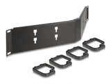 Delock 19″ Kabelmanagement Rangierpanel mit 4 Bügeln 2 HE gewinkelt schwarz
