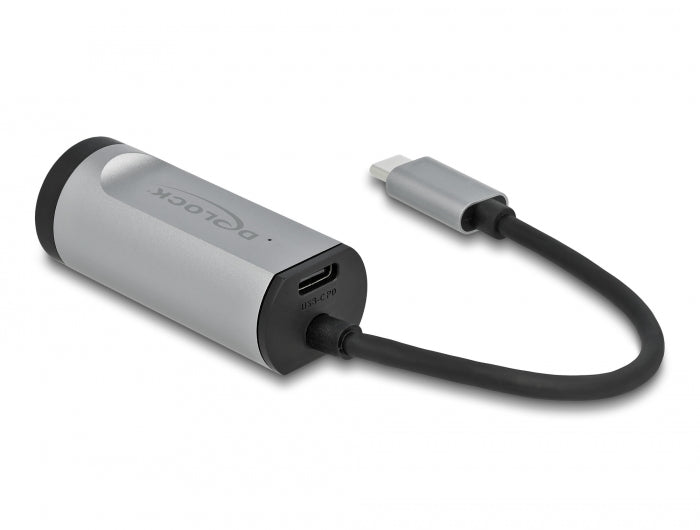 Delock USB Type-C™ Adapter zu Gigabit LAN mit Power Delivery Anschluss grau